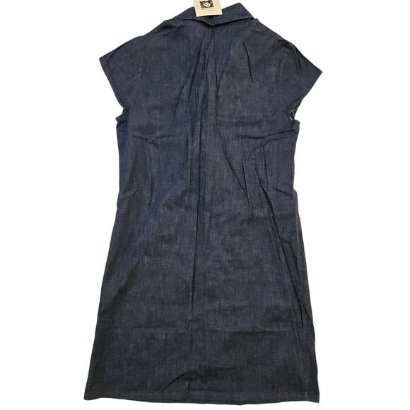 Anne klein Denim Dress Women's Size 4 Collared Casual Luxury minimalism - Picture 9 of 10